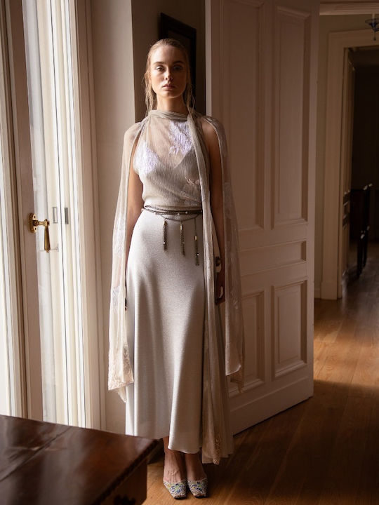Maxi Damenkleid Für Hochzeit - Taufe Silber