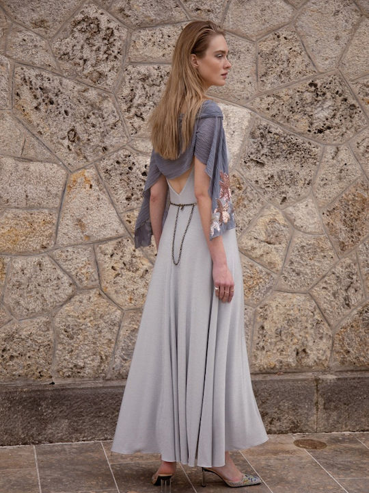 Maxi Damenkleid Für Hochzeit - Taufe Silber