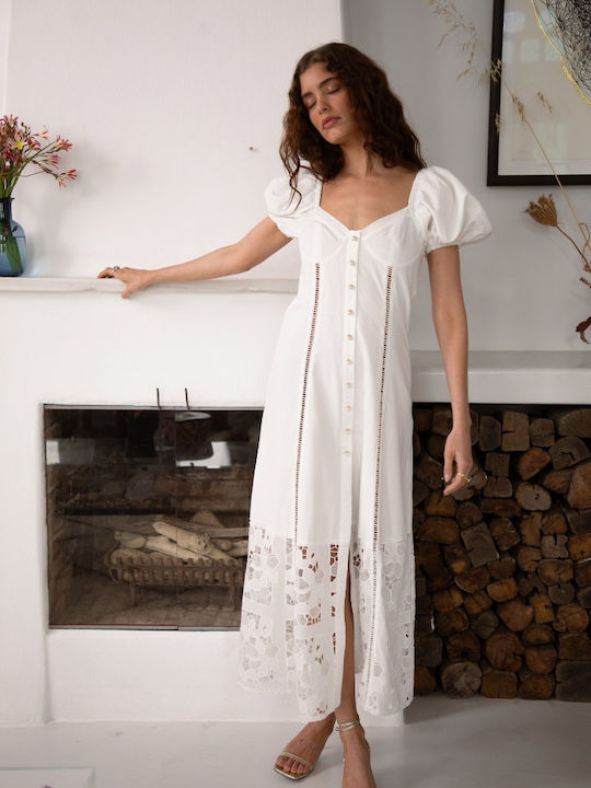 Maxi Abendkleid Weiß Traildress
