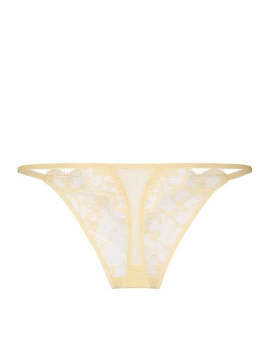 Damen-Slip mit Spitze Gelbe