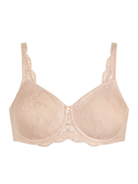 Contouring Sensation Minimizer Minimizer Bra without Padding Underwire Beige
