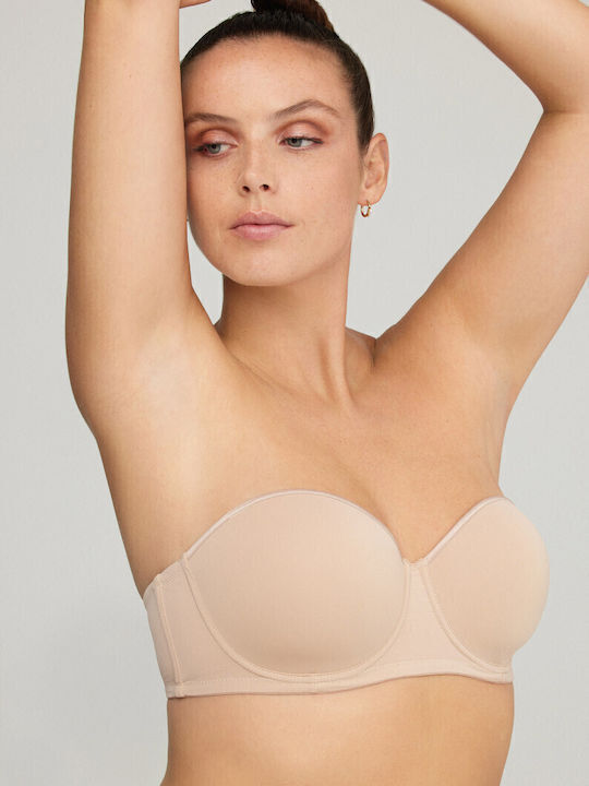Μπεζ Strapless Σουτιέν