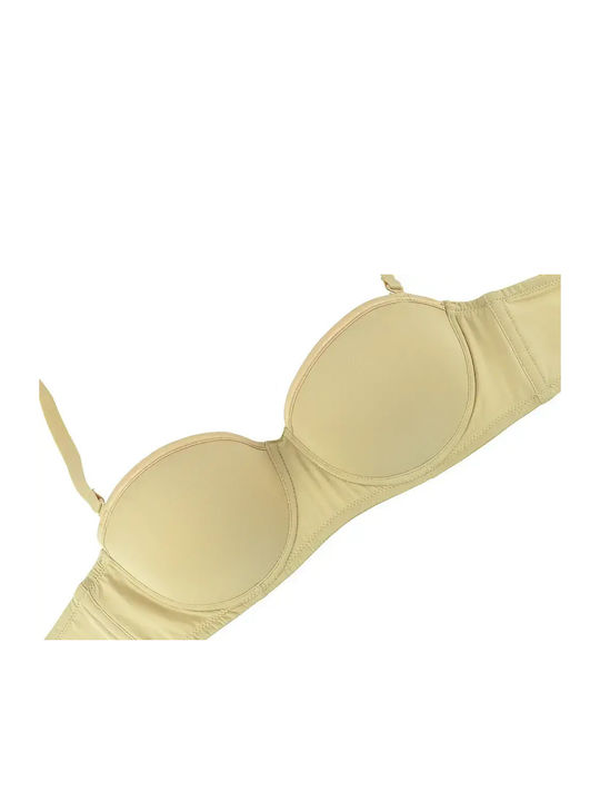 Μπεζ Strapless Σουτιέν