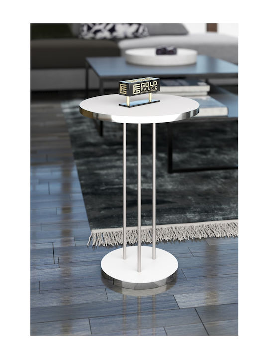 Round Zigon Set Wooden Silver 3 Pieces W34xL34xH48cm
