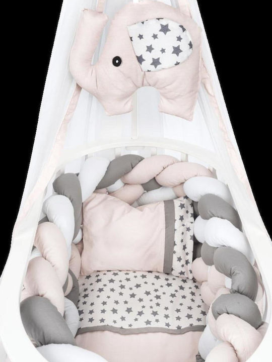 SteweHome Βρεφική Κούνια Ροζ με Στρώμα 58x101cm