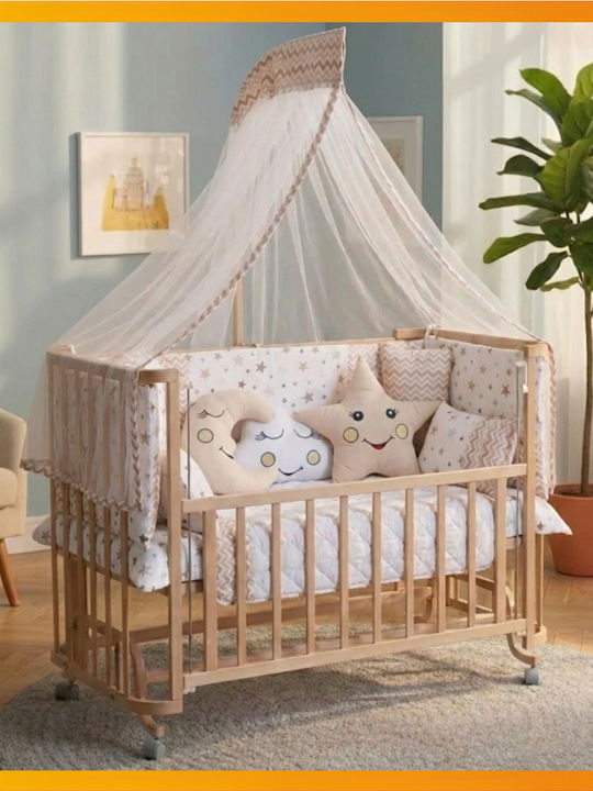 SteweHome Βρεφική Κούνια Καφέ για Στρώμα 60x120cm