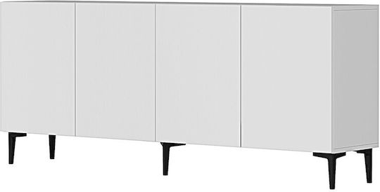 Wooden Sideboard White 180x32x75cm