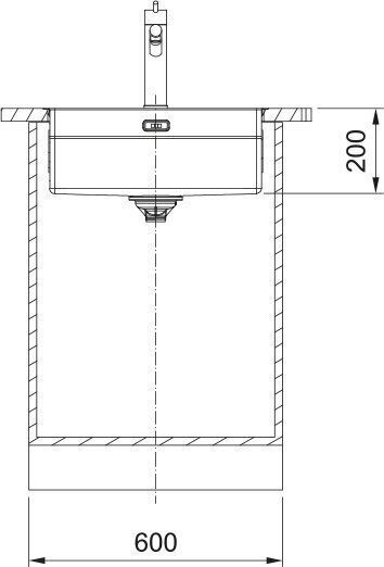 Franke Box Bxx Undermount Inox M53xP44cm Silver