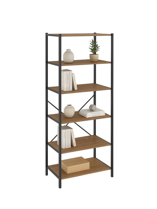 Floor Metal Bookcase Black 60x30x27cm