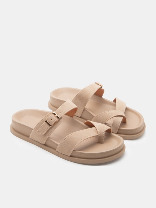 Women's Flat Sandals Flatforms Beige