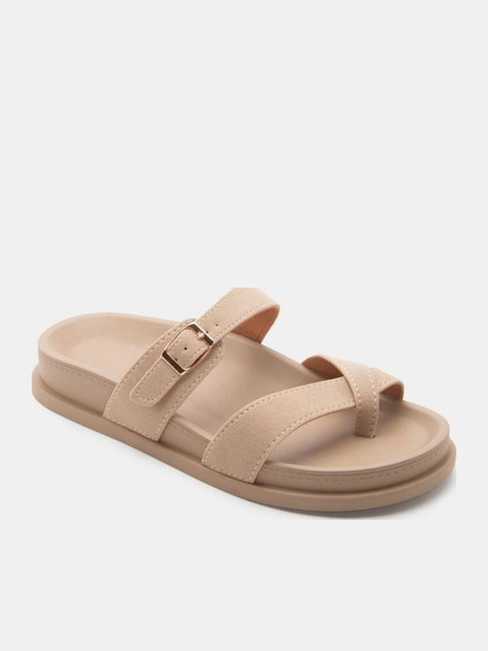 Women's Flat Sandals Flatforms Beige