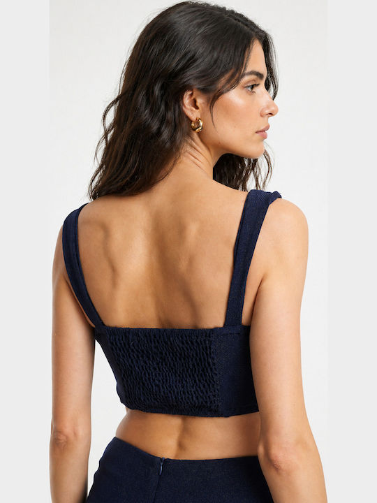 Γυναικείο Crop Top με Τιράντες Blue