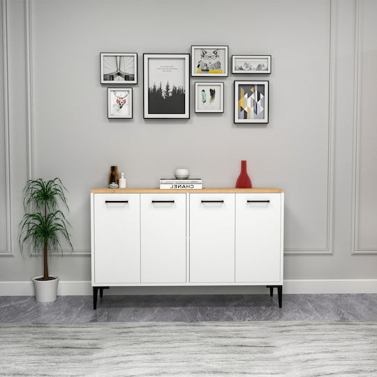 Буфет Дървен Бял 120x30x75cm