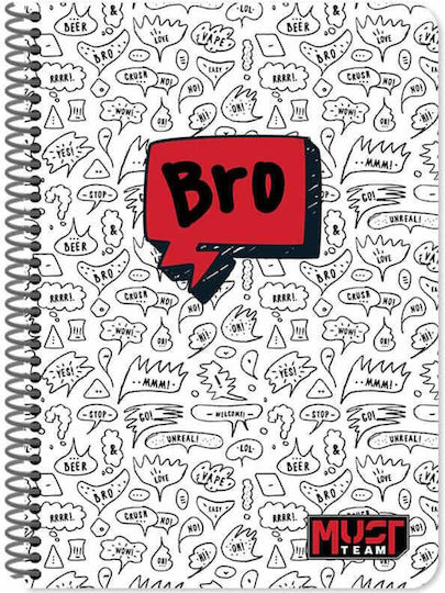 Must Team Spiral School Notebooks Ruled 60 Paper Sheets 2 Subjects 8 Pieces (Various Designs)