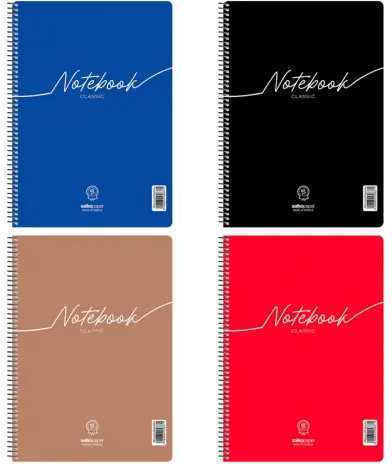 Salko Paper Spiral Notebook Ruled B5 180 Sheets 3 Subjects Notebook 1pcs (Μiscellaneous Designs/Colors)