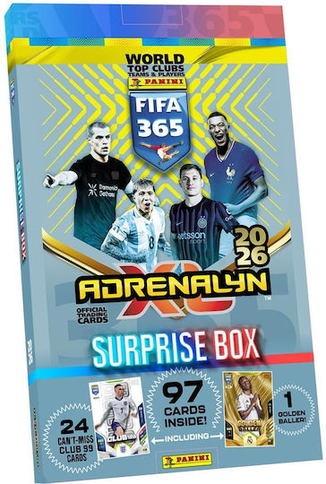 Panini FIFA 365 Топ Клубове 2026 Adrenalyn XL Бустер Кутия Изненада Английски