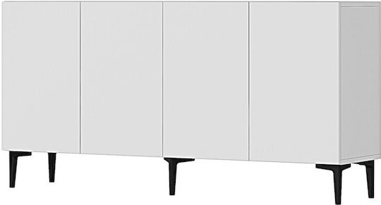 Буфет Дървен Бял 150x32x75cm