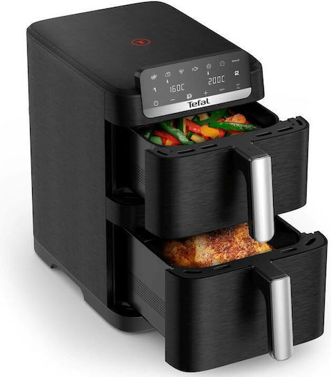 Tefal Easy Fry Friteuză cu Aer cu Două Coșuri Detașabile 10l Negru