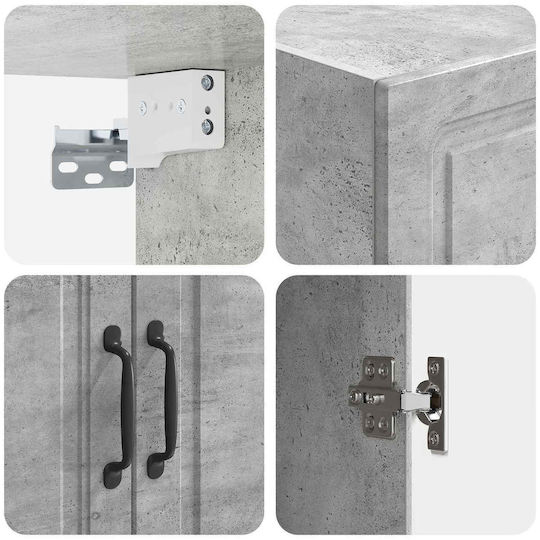 vidaXL Ντουλάπι Μπάνιου 66x34.5x90cm Γκρι