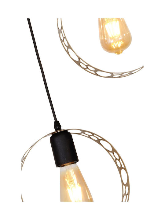 SteweHome Black Pendant Ceiling Light with E27 Socket 70x35cm