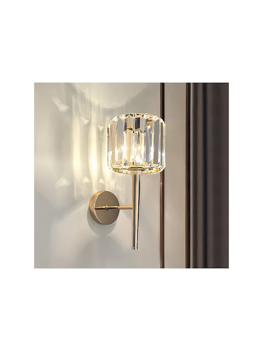 SteweHome Modern Wall Lamp with E27 Socket and Switch Gold