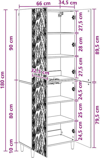 Schreibtischschrank Holz Sonoma 66x34,5x90cm