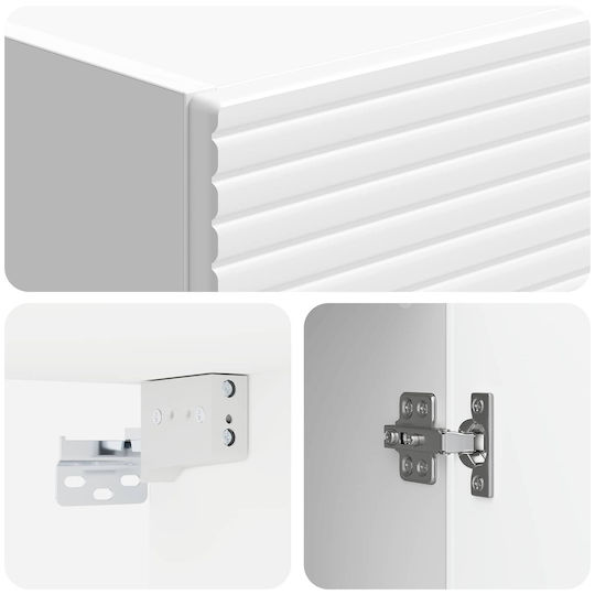 vidaXL 3416632 Wall Hung Bathroom Column 33x34.5x89.5cm White