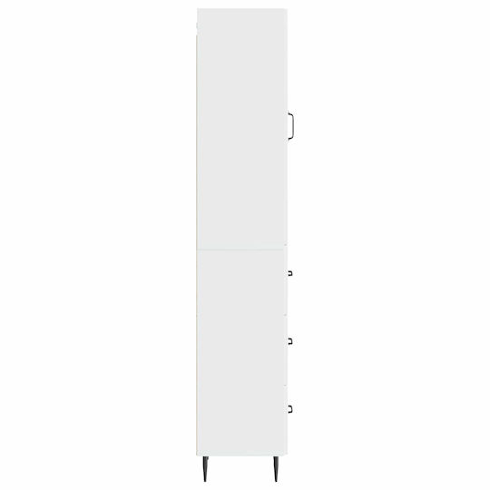 vidaXL Bathroom Column Cabinet Wall Hung M33xD34.5xH90cm White