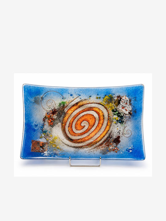 La Belle Maison Decorative Platter Rectangular Glass Blue 27x17x2cm D071