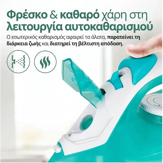 Emerio Steam Iron 2000W with Ceramic Plate and Continuous Steam Supply 17g/min