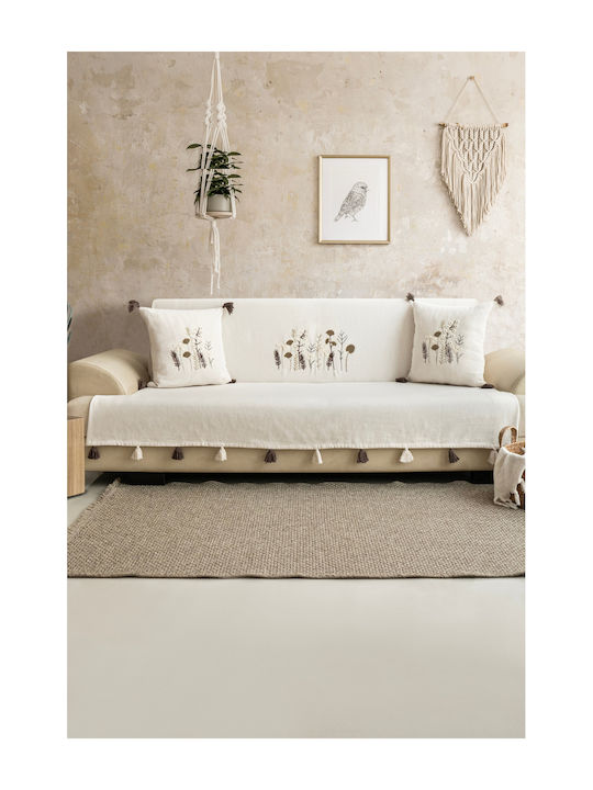 SteweHome Armchair Throw 170x210cm Ecru