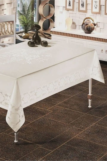 SteweHome Tischdecke Mit Spitze Beige 160x220cm