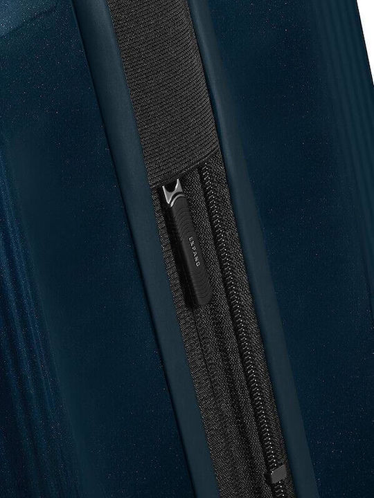 Samsonite Spinner Large Hard Suitcase Metallic Dark Blue Height 75cm