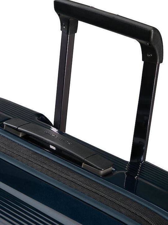 Samsonite Spinner Large Hard Suitcase Metallic Dark Blue Height 75cm