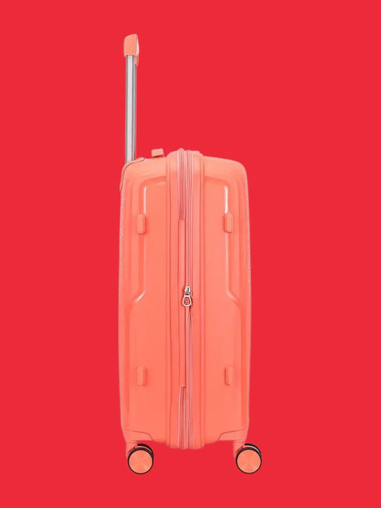 Amber Medium Hard Suitcase Peachy Red Height 66cm