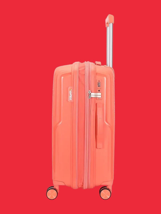 Amber Medium Hard Suitcase Peachy Red Height 66cm