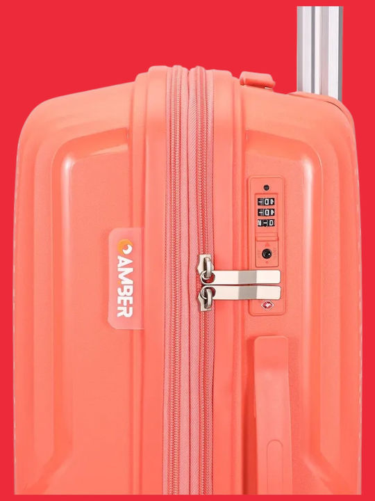 Amber Medium Hard Suitcase Peachy Red Height 66cm
