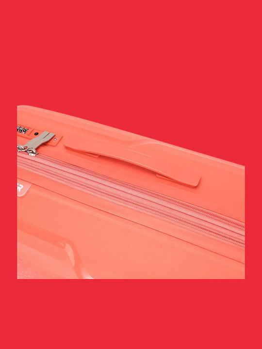 Amber Medium Hard Suitcase Peachy Red Height 66cm