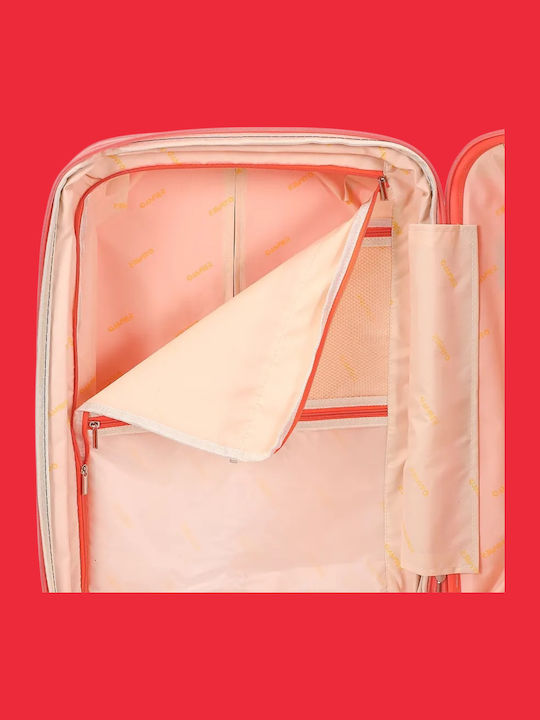 Amber Medium Hard Suitcase Peachy Red Height 66cm
