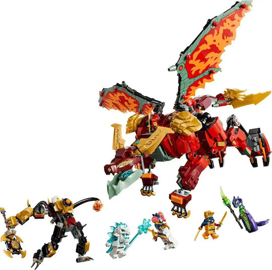LEGO Ninjago Трансформиращ Механичен Дракон Wyldfyre за 9+ Години 821 Бройки