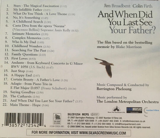 Barrington Pheloung - And When Did You Last See Your Father? CD Μουσικής