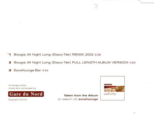 Gare Du Nord - Boogie All Night Long (disco-tèk) (remix 2002) CD Μουσικής