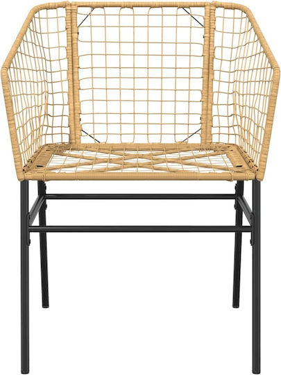 Set Sala De Mese Pentru Exterior 3 Piese Negru Cu Perne