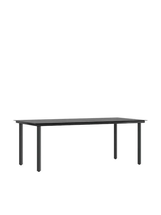 Garden & Outdoor Furniture Set Dining Room 7 Pieces Black with Pillows