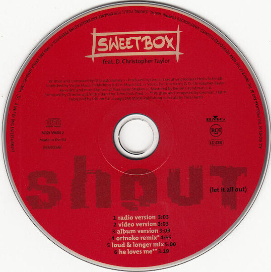 Sweetbox Feat. D. Christopher Taylor - Shout (let It All Out) CD Μουσικής