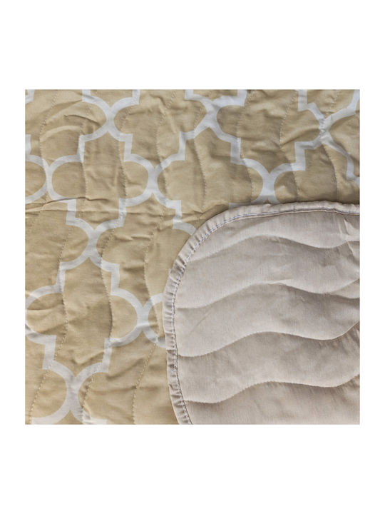 Kotonia Home Pătură Dublă cu Umplere Microfibra 200x230 cm Bej 150 GSM