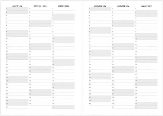 Eco Weekly Academic Agenda 2026/27 Black