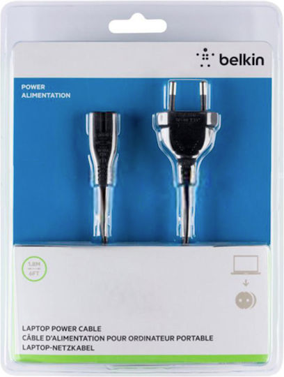 Belkin 2-pin Bipolar C7 Power Cord Figure 8 Cable Length 1.8m Black
