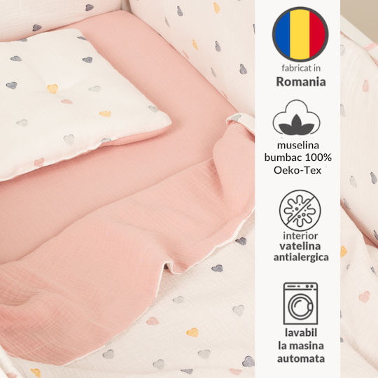 Kidizi Baby Bettwäsche-Set Für Krippe Color Hearts 5 Stück