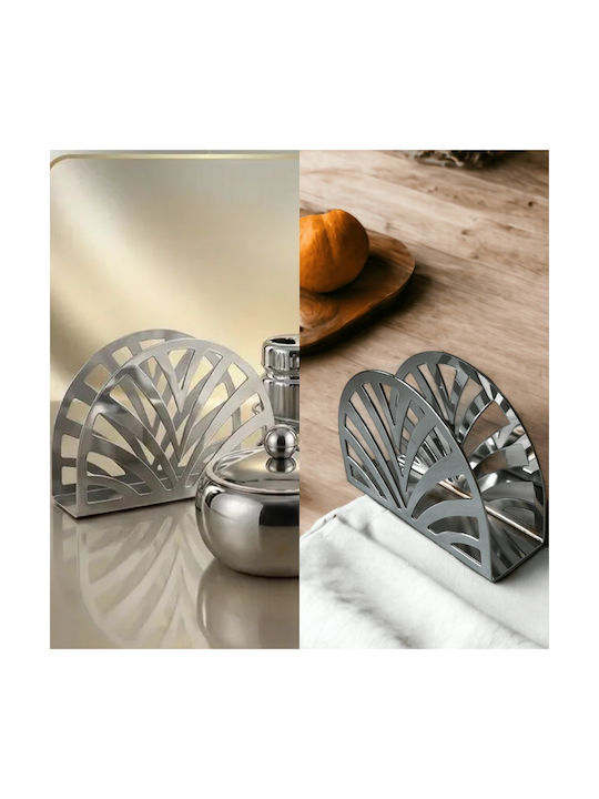 Suport Pentru Șervețele Metalic Argintiu 13x9cm